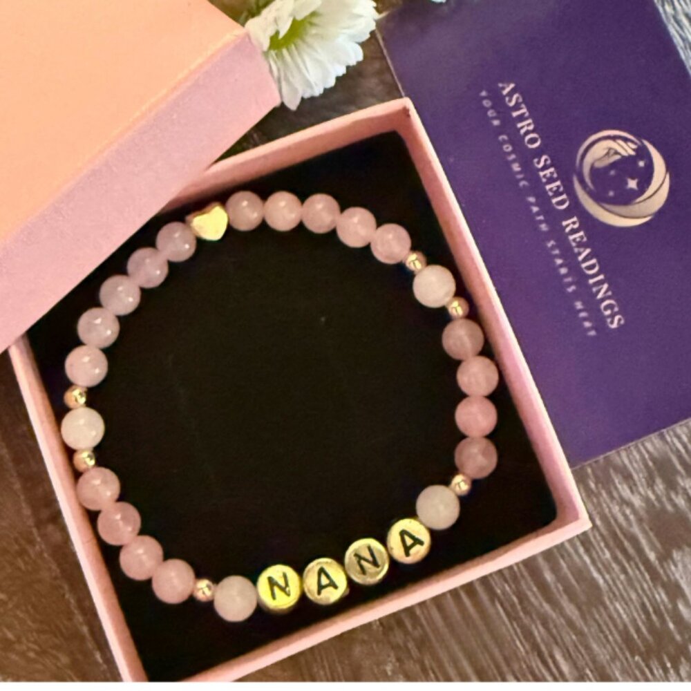NANA Rose Quartz White Jade Crystal Bracelet 6mm Beads Jewelry Gift Ready - Picture 6 of 11